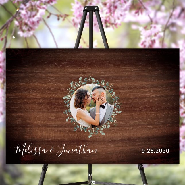 Rustic Wedding Guest Book Alternative Custom Photo Wood Wall Art (Creator Uploaded)