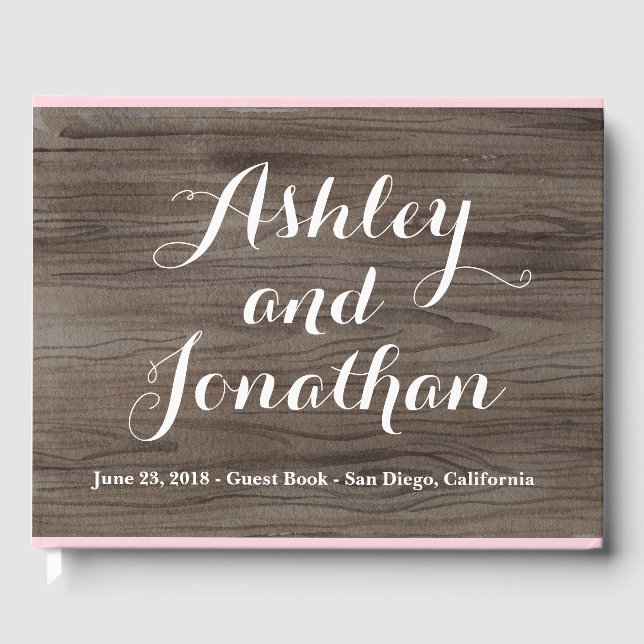 Rustic Wedding Guest Book Custom Boho Guest Book (Front)