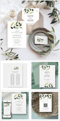 Rustic Wedding Ideas Watercolor Olive Branch
