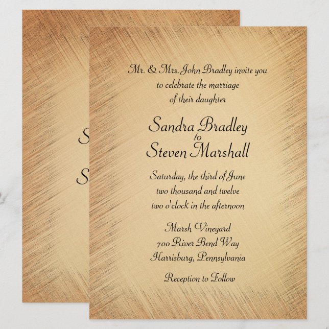 Rustic Wedding Invitation (Front/Back)