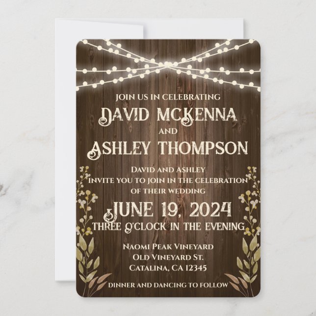 Rustic Wedding Invitation (Front)