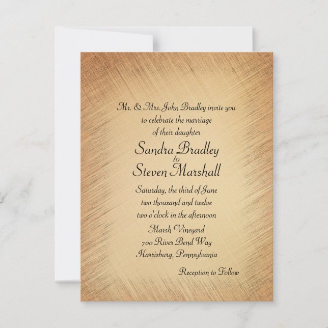 Rustic Wedding Invitation (Front)