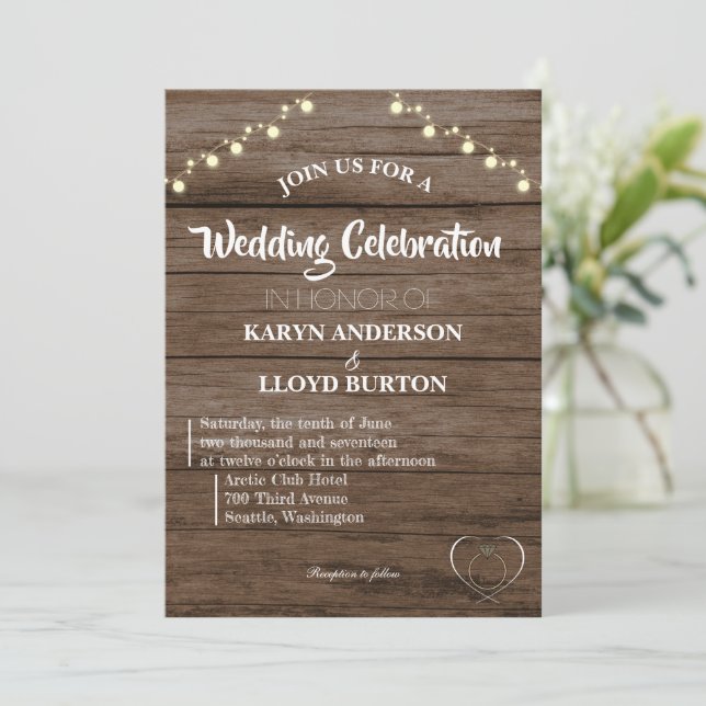 Rustic Wedding Invitation (Standing Front)