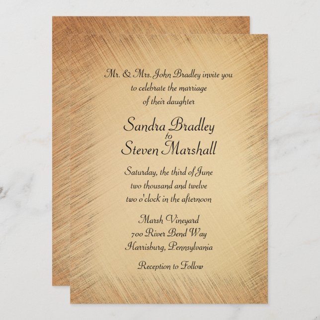 Rustic Wedding Invitation (Front/Back)