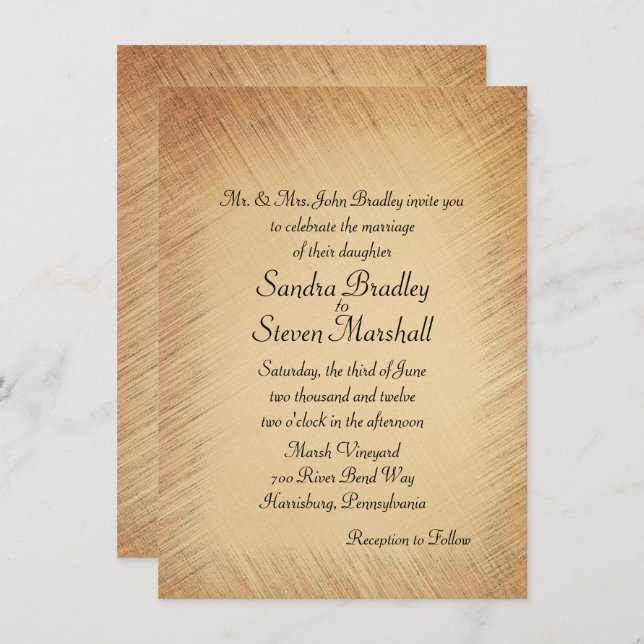 Rustic Wedding Invitation (Front/Back)