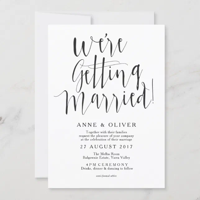 Rustic Wedding Invitation Black | Zazzle