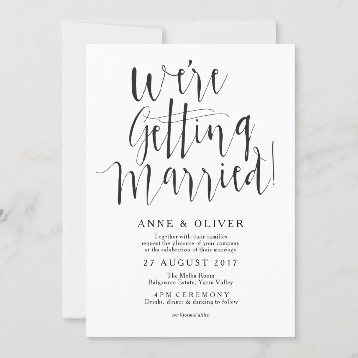 Rustic Wedding Invitation Black 