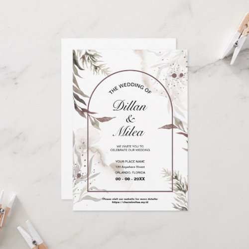 Rustic Wedding Invitation Card