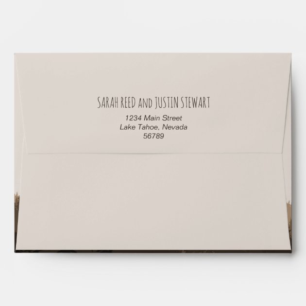 Rustic Wedding Invitation Envelope With Mountains