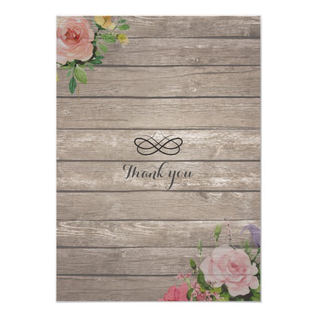 Rustic Wedding Invitation Floral Wood String Light