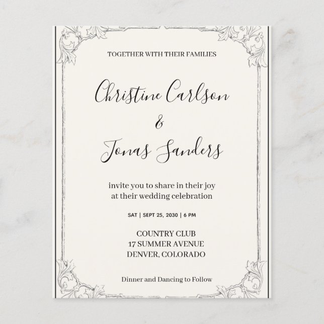 Rustic Wedding Invitation Flyer (Front)