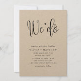 We Eloped, Black, Wedding Elopement Invitation