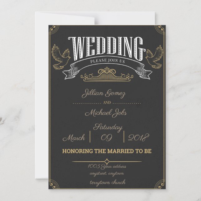 Rustic wedding invitation magnet, Customize me! (Front)
