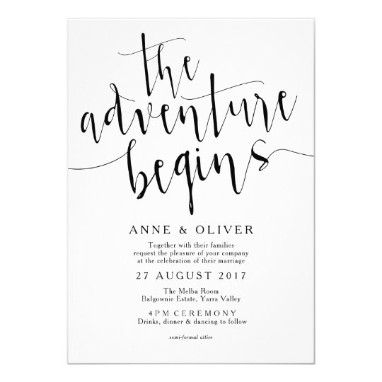 Rustic Wedding Invitation The Adventure Begins | Zazzle.com