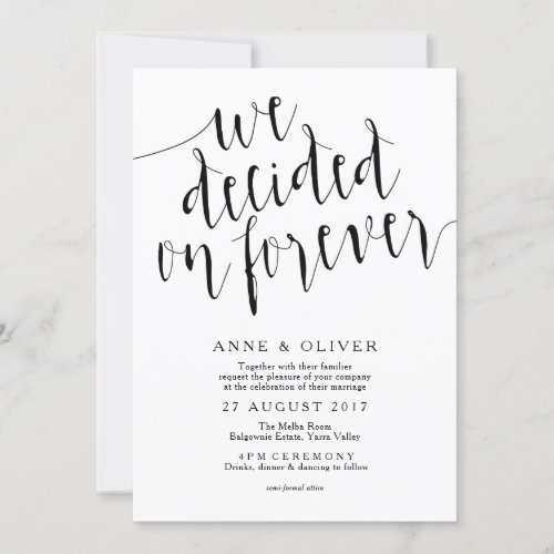 Rustic Wedding Invitation  We Decided on Forever