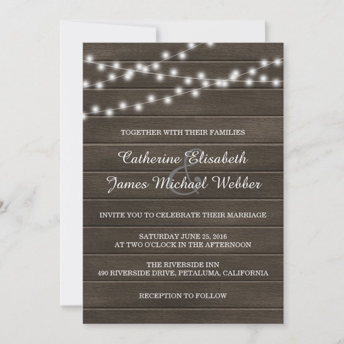 Rustic Wedding Invitation, Wood Background Invitation