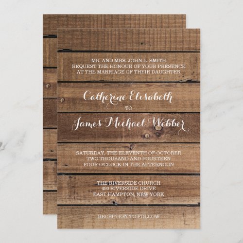 Rustic Wedding Invitation Wording Brides Parents