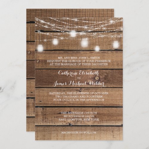 Rustic Wedding Invitation Wording Brides Parents