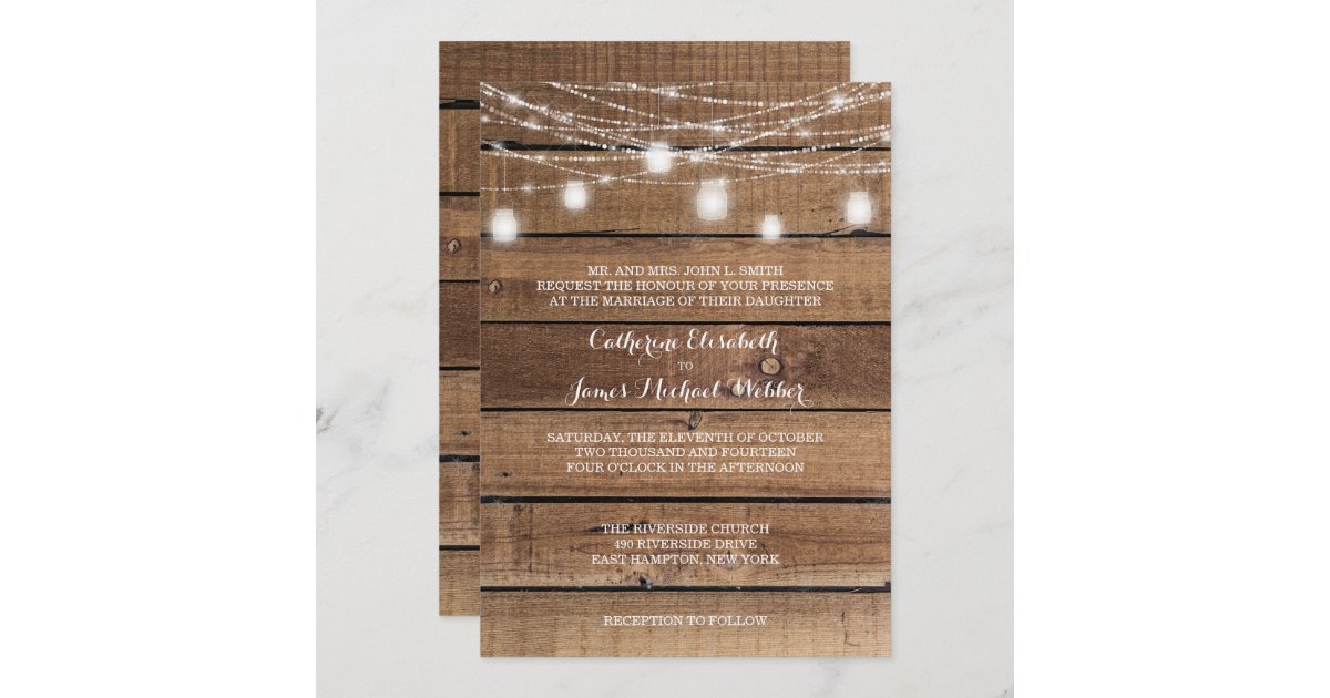 Rustic Wedding Invitation Wording Bride's Parents 