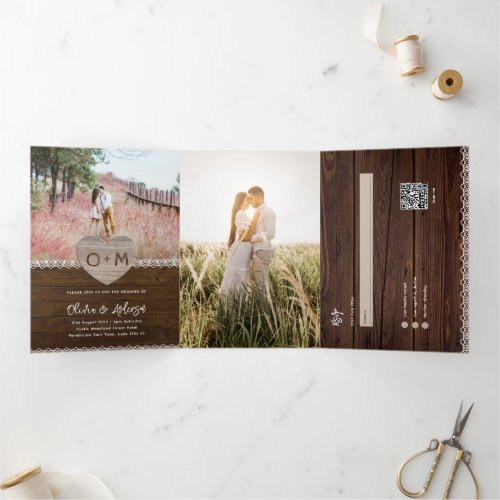 Rustic Wedding Invite Program RSVP Photo Cards