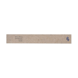 Rustic Wedding Kraft Monogram Return Address Wrap Around Label