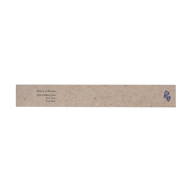 Rustic Wedding | Kraft Monogram Return Address Wrap Around Label (Individual)