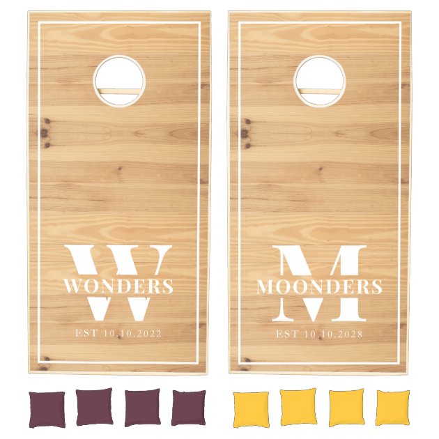 Rustic Wedding Lawn Game With Couple’s Names