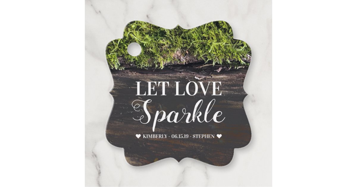 Rustic Wedding Let Love Sparkle Send Off Favor Tags | Zazzle