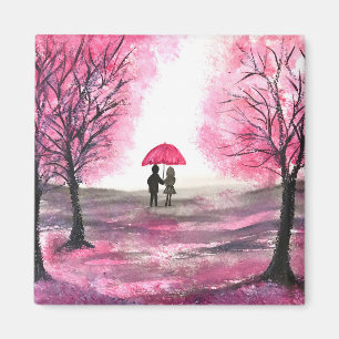Rustic wedding love couple cherry blossoms tree ma magnet