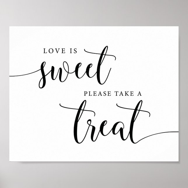 Rustic Wedding Love Is Sweet Treat Sign (Front)