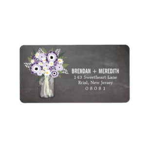 Rustic Wedding Mason Jar and Floral Label