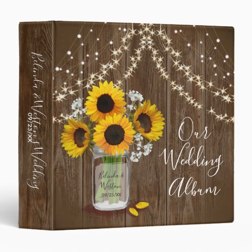 Rustic Wedding Mason Jar Sunflower Babys Breath