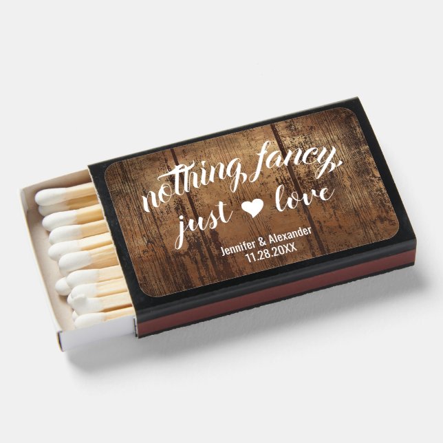 Rustic Wedding Matchboxes (Front Open)