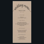 Rustic Wedding Menu Brown Kraft Card<br><div class="desc">Rustic Wedding Menu Brown Kraft Card.
For further customization,  please click the "customize further" link and use our design tool to modify this template.</div>