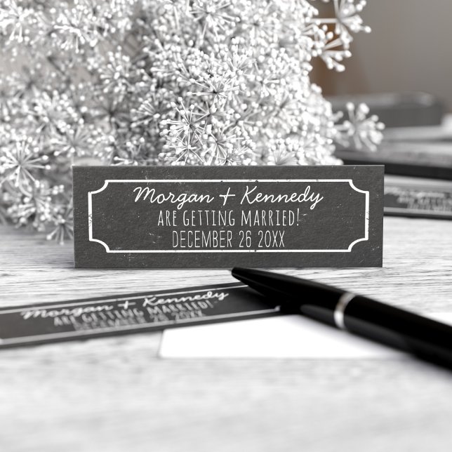 Rustic Wedding Mini Save The Dates 50 Pack (Pack of 100 mini chalkboard style save the date cards. Just add your names and wedding date)