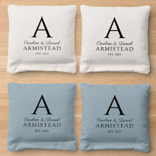 Rustic Wedding Monogram Couple  Cornhole Bags