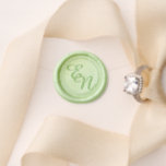 Rustic Wedding Monogram Round Wax Seal Stamp<br><div class="desc">Romantic and elegant Wedding Monogram Round Wax Seal Stamp.
Matches with our elegant collection:
"Romantic green leaves | Wedding stationery"
Highly recommended!
We hope you,  your families and friends will love and enjoy it 🍃 💐</div>