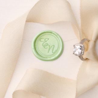 Rustic Wedding Monogram Round Wax Seal Stamp