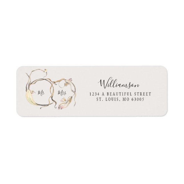 Rustic Wedding Mr and Mrs Label (Front)