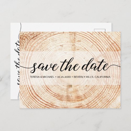 Rustic Wedding No Photo Wood Grain Texture Custom  Postcard