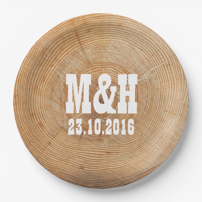 Rustic Wedding Paper Plates (Front)