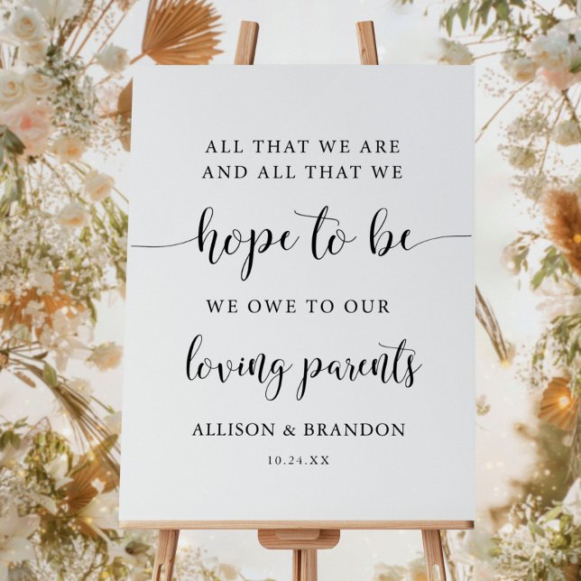 Rustic Wedding Parents Wedding Dedication Sign (Creator Uploaded)