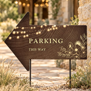 Rustic Wedding Parking Arrow Sign