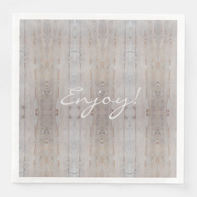 Rustic Wedding Party Light Wood Country Paper Dinner Napkins (Front)