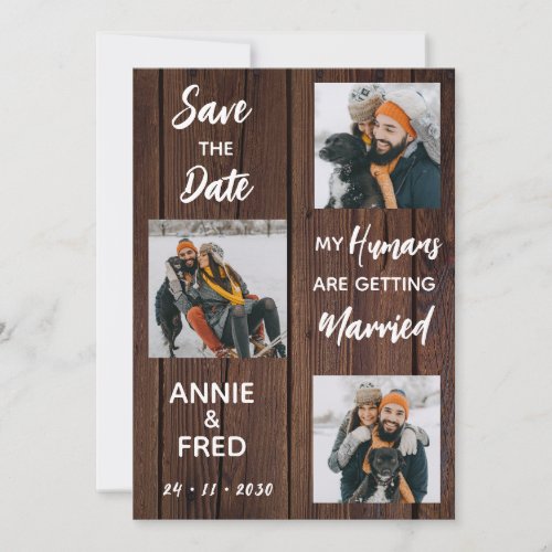 Rustic Wedding Pet Photo Dog Save The Date