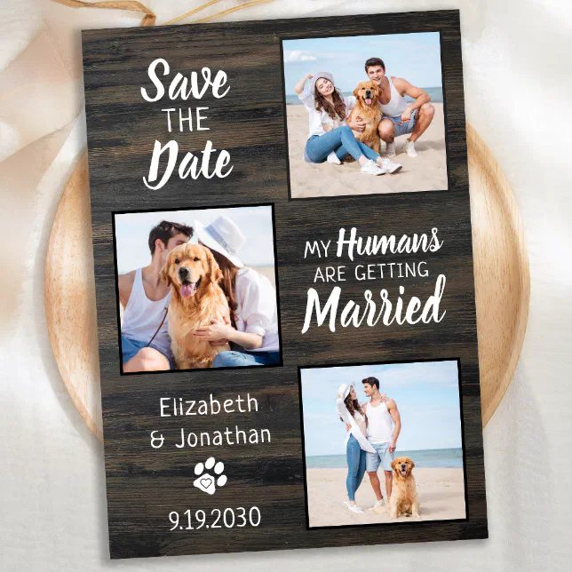 Rustic Wedding Pet Photo Dog Save The Date | Zazzle