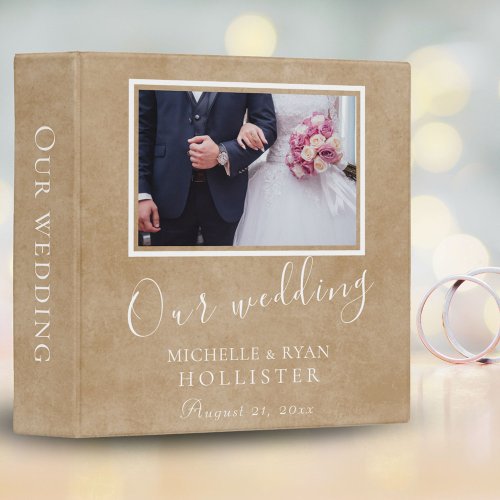 Rustic Wedding Photo Album Elegant 3 Ring Binder