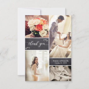Save 60 On Rustic Wedding Thank You Cards Limited Time Only Zazzle Rustic Wedding Photo Collage On Chalkboard Thank You Card