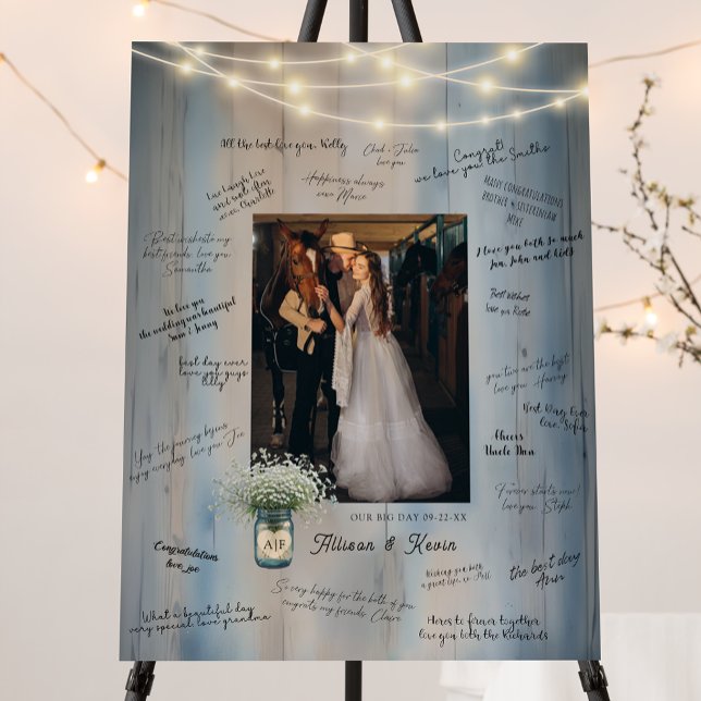 Rustic Wedding Photo Guest Book Alternative Sign (Wedding Guest Book Alternative)