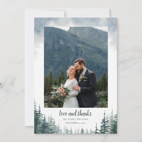 Rustic Wedding Photo Insert Thank you Card